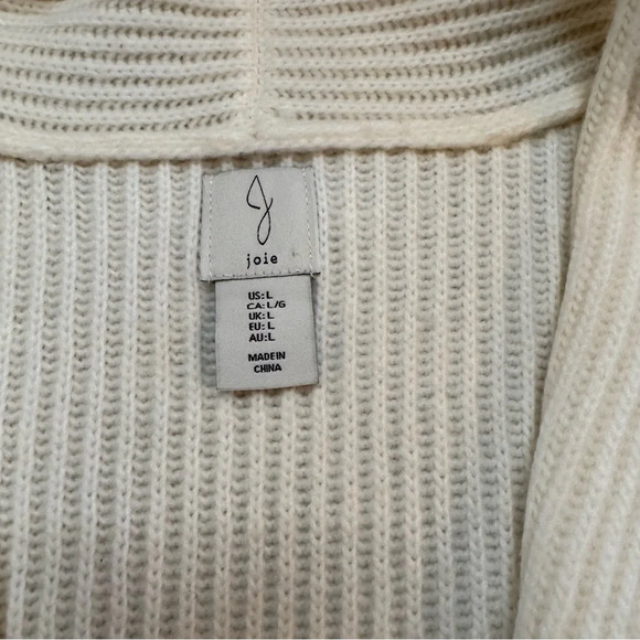 Joie Cardigan Sweater Womens Large Duster Cream Open Front - Picture 5 of 7